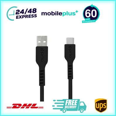 prio High-Speed Charge & Sync USB C auf USB A Kabel 3A 0,6m schwarz