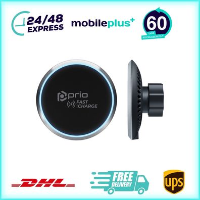 prio magnetisches kabelloses Kfz-Schnellladegerät 15W (USB C) schwarz