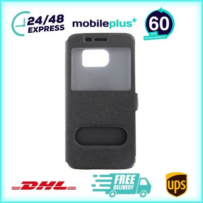 Flip Cover Handyhülle für Samsung Galaxy S7 Schwarz Schutz Case