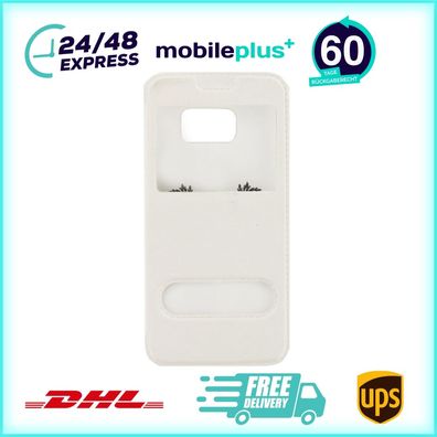 Flip Cover Handyhülle für Samsung Galaxy S7 Weiß Schutz Case