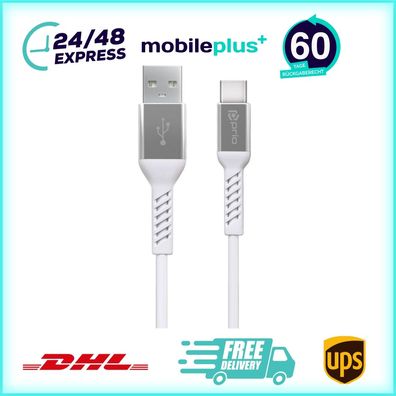 prio High-Speed Charge & Sync USB C auf USB A 3A 1,2 m weiß