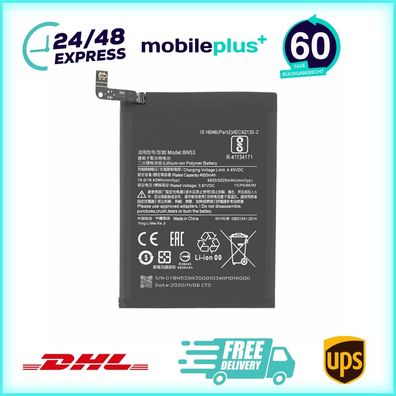 BN53 Akku für Redmi Note 9 Pro wie Original 5020mAh Batterie Ersatzakku