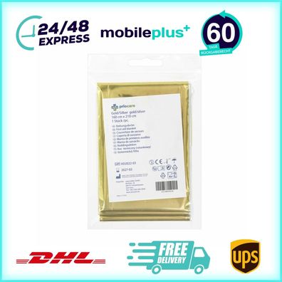 Rettungsdecke Notfalldecke Isolationsdecke 160x210 cm Gold Silber LL2021072218