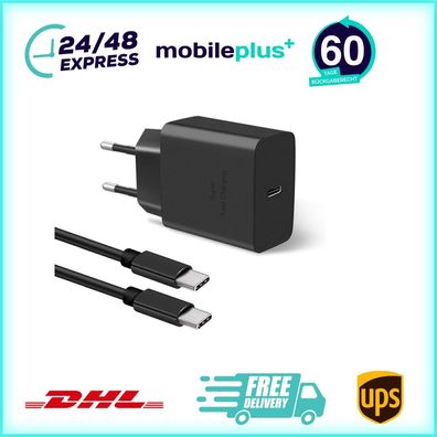 Original Samsung 45W USB-C Schnellladegerät + 5A Kabel Schwarz EP-T4511XBEGEU