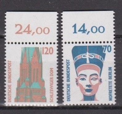 BRD 1988 postfrisch Freimarke: Sehenswürdigkeiten mit Oberrand MiNr. 1374-1375