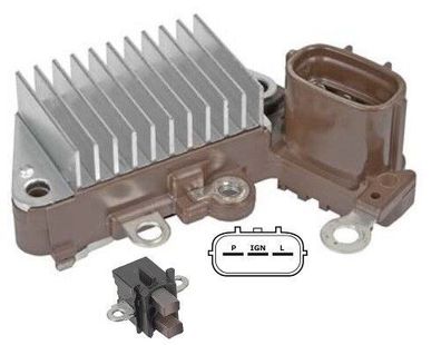 Lichtmaschinenregler + Kohlehalter Denso 126000-3490 / 12V P / IG / L