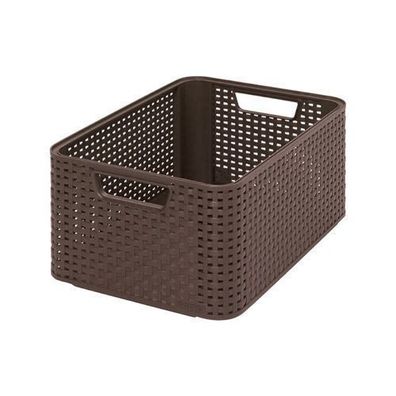 Korb Rattan Style M 38,6 x 28,7 x 17 cm dunkelbraun CURVER