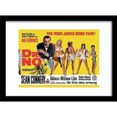 James Bond 007 - Dr. No - Filmplakat gerahmter Wandkunstdruck 30x40 cm