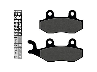 GALFER Bremsbelag "FD086" Satz G1054, Organisch Standard