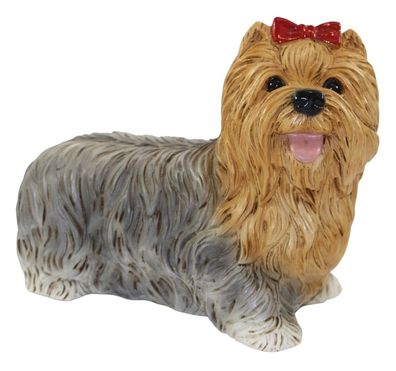 Deko Hundefigur Yorkshire Terrier Welpe Kollektion Castagna aus Resin H 20 cm