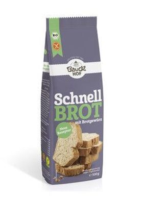 Bauck Mühle 3x Schnellbrot mit Brotgewürz glutenfrei Bio 500g