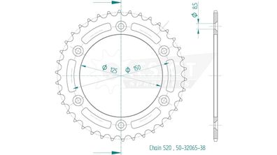 ESJOT Kettenrad "32065" 520, Stahl, schwarz 42 Zähne