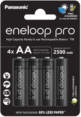 4er Blister eneloop Pro Mignon Akku BK-3HCDE/4BE Ni-MH 1,2V / 2500mAh