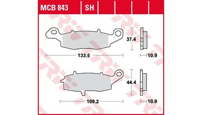 TRW Bremsbelag "MCB 843" Satz Typ Organisch