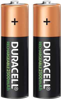 2x Duracell PreCharged AA Mignon Akku 1,2V 2,5Ah NiMH