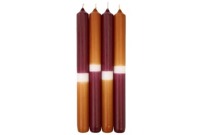 Wiedemann Spitzkerze 25x2,3cm bordeaux cognac 4er Pack