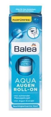 Balea Aqua Augencreme Roll-On, 15ml - Erfrischende Feuchtigkeitspflege fér die Augenp