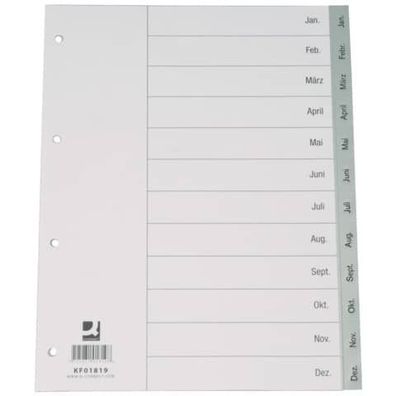 Register Plastik A4 JAN-DEZ Q-CONNECT KF01819