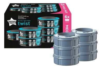 TOMMEE TIPPEE Nachfüllkassette Twis &Click + Sangenic Tec Windeleimer 6er Set