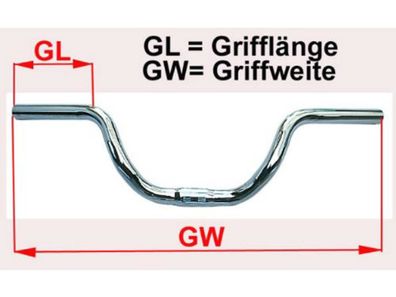 Ergotec Diamantlenker Griffweite 560 mm, Griffhöhe 100 mm, Stahl, Ø 25,4 mm Lenker