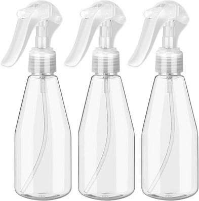 200 ml leere Sprühflasche, 3 Stück durchsichtige Kunststoff-Sprühflaschen