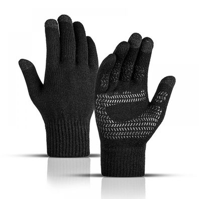 Winter-Touchscreen-Handschuhe Herren rutschfeste warme Strickhandschuhe