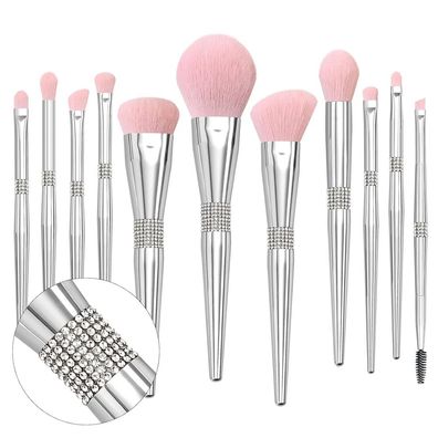 Glitzer-Make-up-Pinsel-Set - 11-teiliges Make-up-Pinsel-Set, rosa Make-up-Pinsel