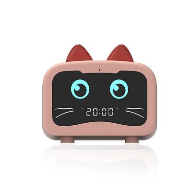 Bluetooth-Lautsprecher mit Radio, LED und wiederaufladbarem Akku (Pink Cat)