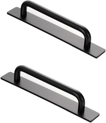 Selbstklebende Tür- und Fenstergriffe, Aluminium Möbelgriffe, 2er-Set (Schwarz)