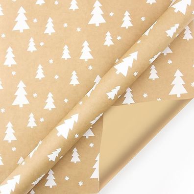 10 Weihnachts-Kraftpapierrollen, recycelbares Geschenkpapier