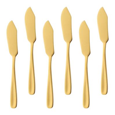 Buttermesser aus Edelstahl, 6-teiliges Käsestreicher-Set in Gold