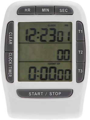 3-Kanal Küchen-Timer, tragbarer digitaler LCD-Timer für Kochen