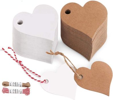 Valentinstag Geschenkanhänger, 200 Stück, weiß, Leder, Herzform