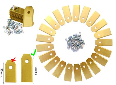 Ersatzmesser Titan 43 mm lang für Husqvarna Automower und Gardena Mähroboter Set