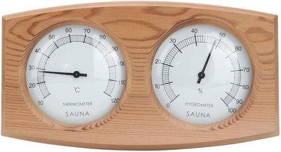 Sauna Thermometer 2 in 1, Holz Thermo Hygrometer für Dampfsauna