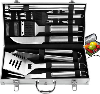 20-teiliges Grillzubehör-Set mit Kühltasche, Grillwerkzeuge für Outdoor