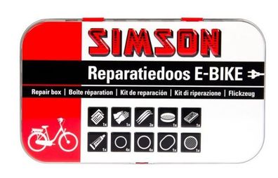 Reparatursatz E-Bike Aluminium Rot/Weiß 14-Teilig