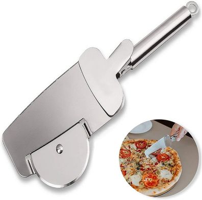 Pizzarad, 4-in-1 Pizzaschneider aus Edelstahl