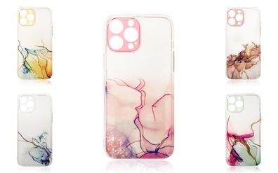 Design "Marble" Case Handy-Hülle Cover mit Marmormuster Kameraschutz kompatibel mit