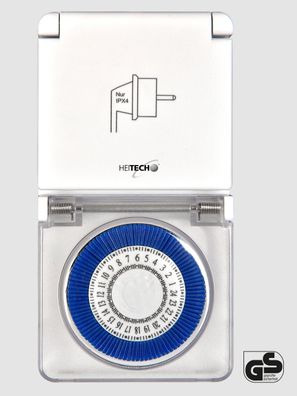 Heitech Mini-Timer für den Außenbereich, Zeitschaltuhr, IP44, mechanisch mit Kinde