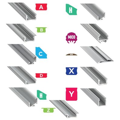 Aluminiumprofil | Vielseitig einsetzbar | Mit Endkappe, Montagehalterung und Abdec