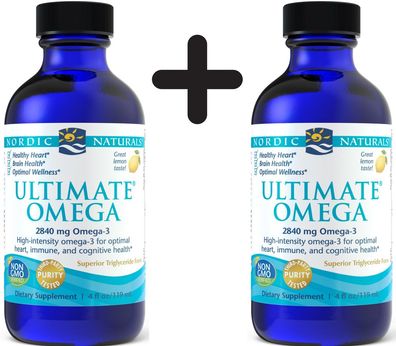 2 x Nordic Naturals Ultimate Omega, 2840mg Lemon Flavor - 119 ml