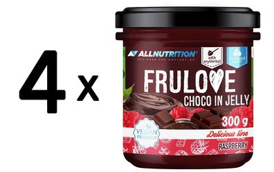 4 x Frulove Choco In Jelly, Raspberry - 300g