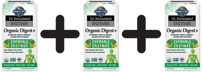 3 x Dr. Formulated Enzymes Organic Digest+, Tropical Fruit - 90 tabs