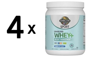 4 x Garden of Life Grass Fed Whey+ Weight Management, Vanilla - 450g