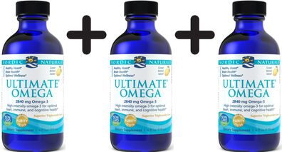 3 x Nordic Naturals Ultimate Omega, 2840mg Lemon Flavor - 119 ml