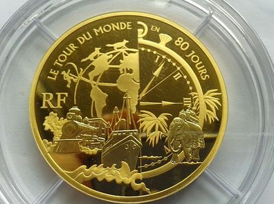 100 euro 2005 PP Frankreich Jules Verne in 80 Tagen 155,5g 5 Unzen Gold 5oz. Gold