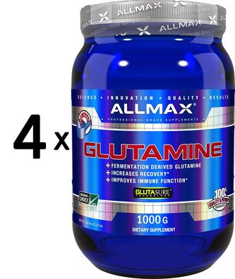 4 x AllMax Nutrition Glutamine - 1000g