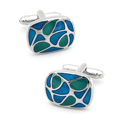 Oval Enamel Cufflinks Men Women Gift Box French Shirt Cufflinks Business Wedding Part