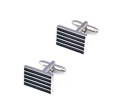 Rectangular Black Men's Cufflinks Classic Tuxedo Shirt Cufflinks Suitable for Wedding